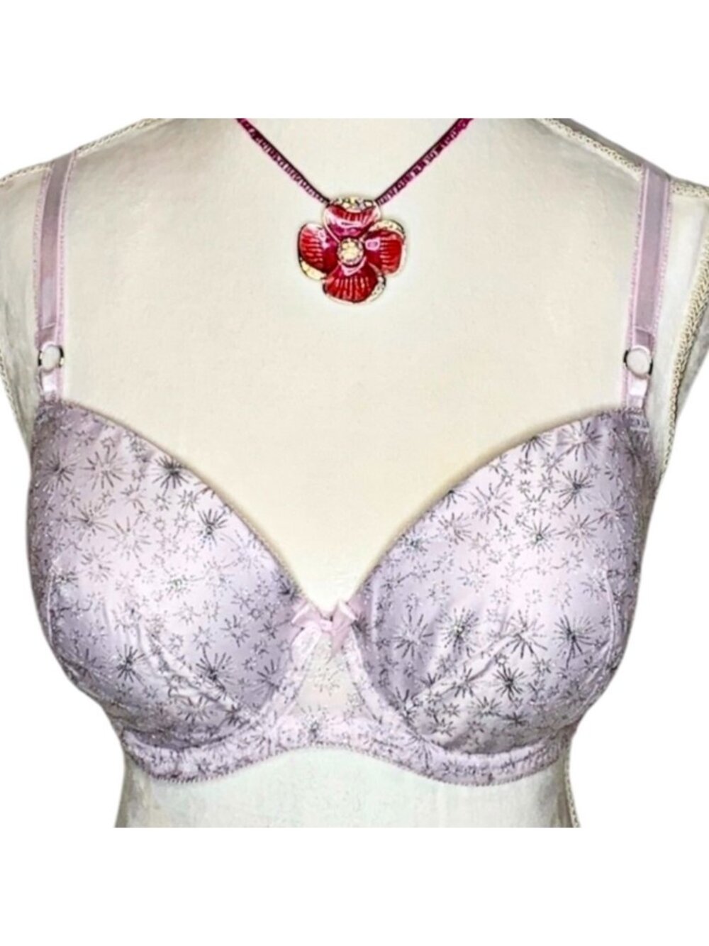 VICTORIA’S SECRET Dream Angels Demi Purple Silver Underwire bra 36DD 36E